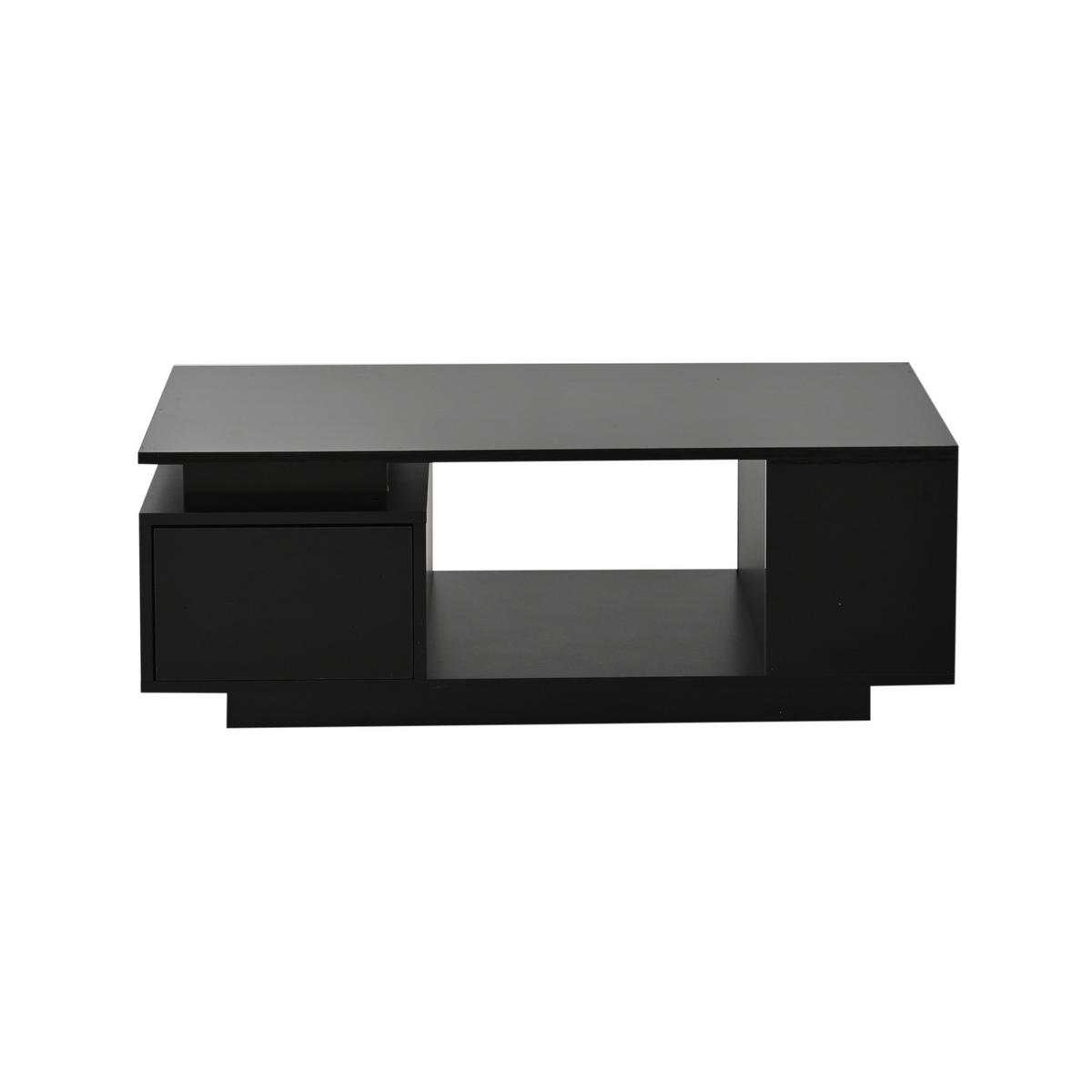 COUCHTISCH 100/50/36 cm Schwarz mit LED-Beleuchtung Hochglanz mit Schublade - Schwarz, Holzwerkstoff (100/50/36cm) - OKWISH