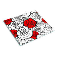 GLASPLATTE 60x52 cm Rosen - Rot, Glas (60/0.4/52cm) - TULUP