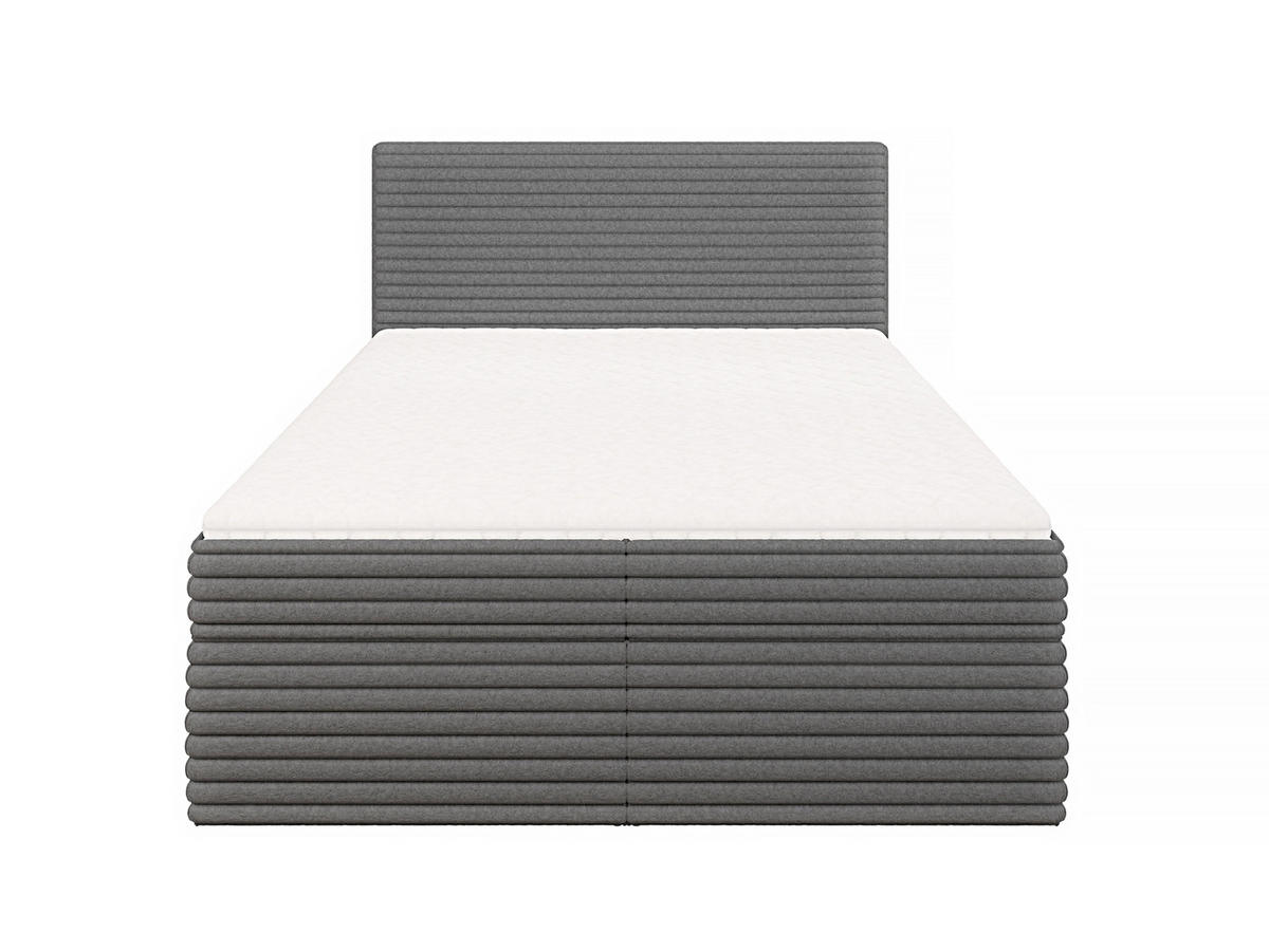 BOXBETT Roma 140/200 cm Dunkelgrau Plüschcord - Dunkelgrau/Schwarz, Holz/Kunststoff (140/200cm) - S-Style Möbel