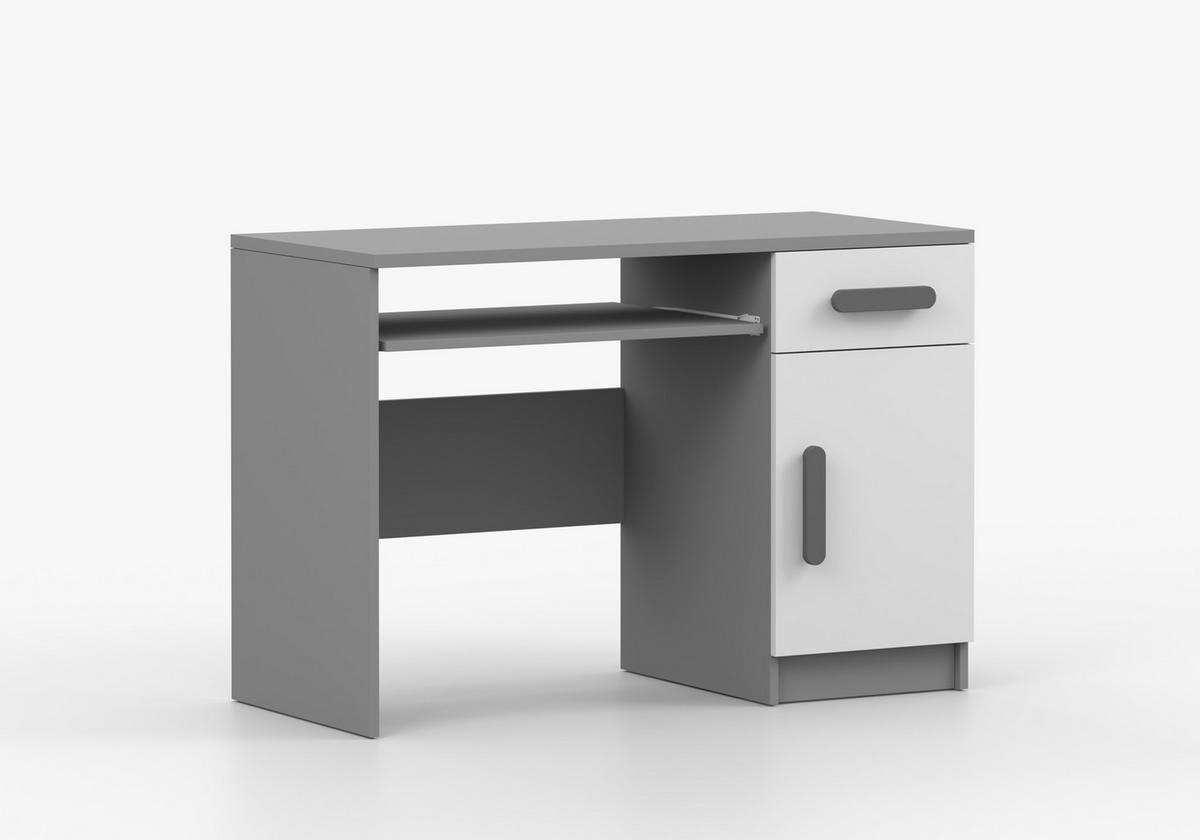 JUGENDZIMMER Elora in Grau und Weiß – 6-teiliges Set – Grifffarbe Grau - Grau, Holzwerkstoff (80/200/120cm)