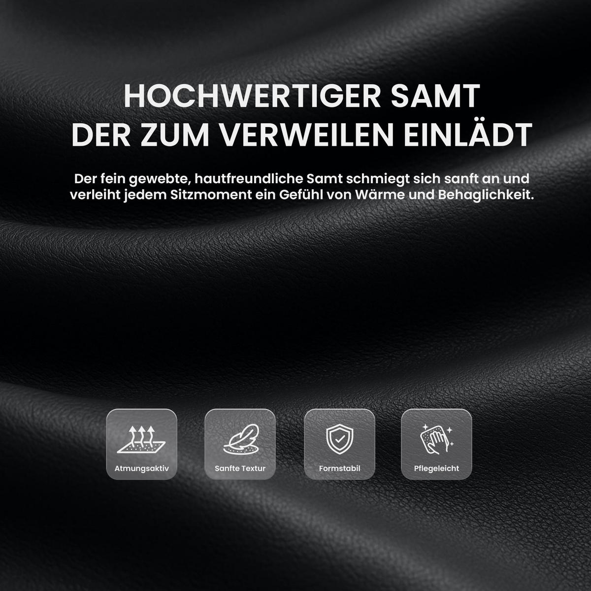 BARHOCKER Lederlook Schwarz - Schwarz, Textil/Metall (44/98/49cm) - CLP