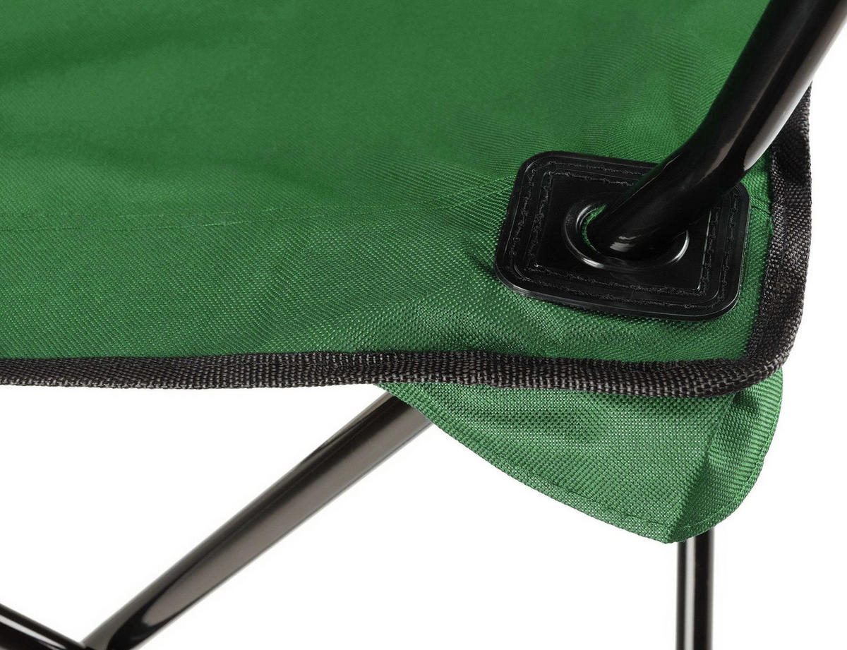 GARTEN-RELAXSESSEL bis 125kg, mit Getränkehalter & Tragetasche - Grün, Textil (75/80/50cm) - Outtec