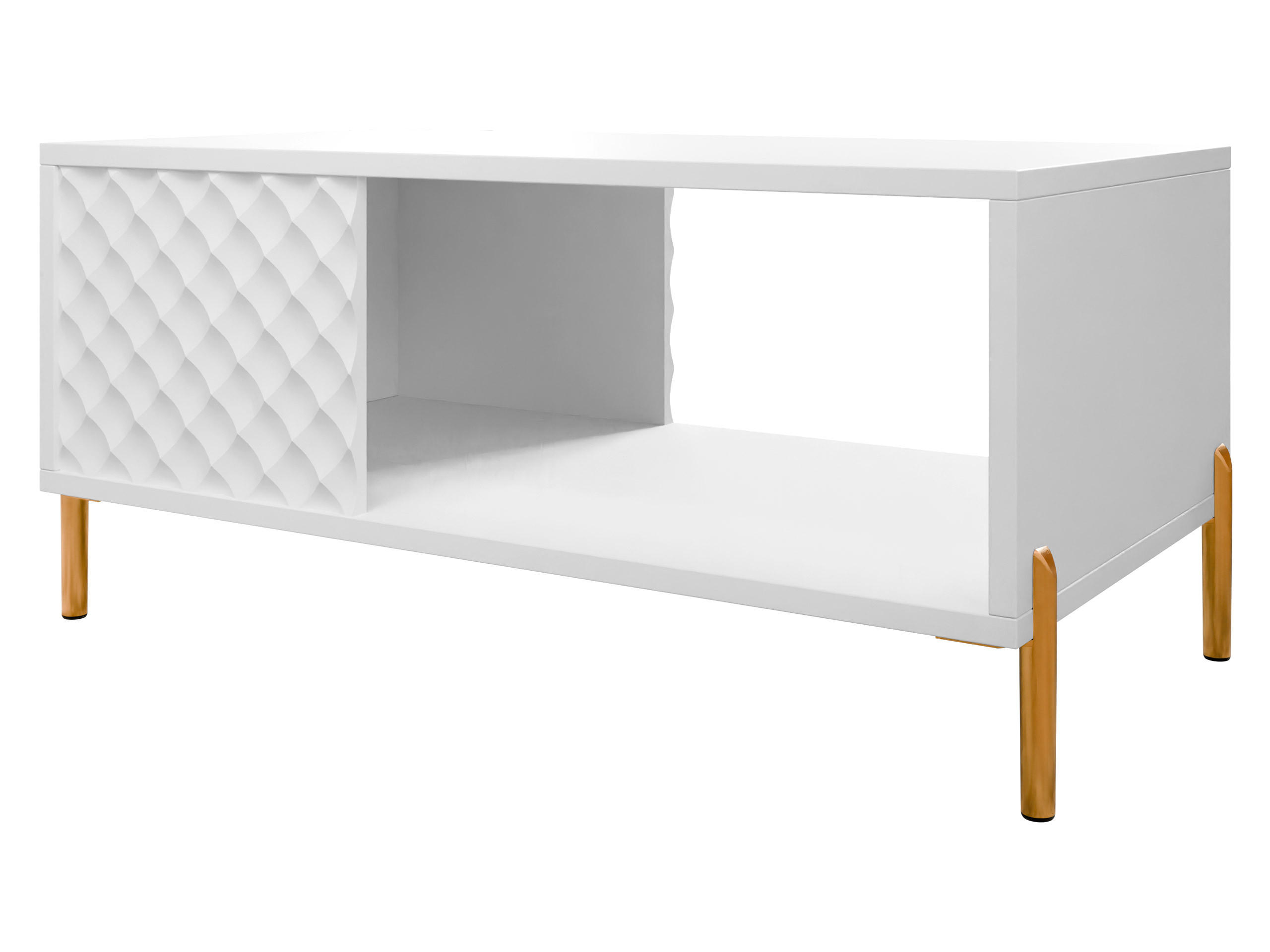 COUCHTISCH Lemiros - Goldfarben/Weiß, Holzwerkstoff/Metall (50/92/43cm) - MIRJAN24