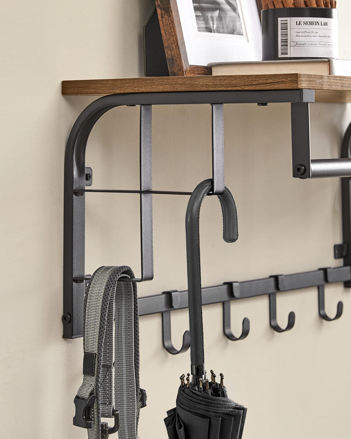 WANDHALTER mit 80 cm langen bügeln, braun/schwarz - Braun, Holzwerkstoff (80/27/30cm)
