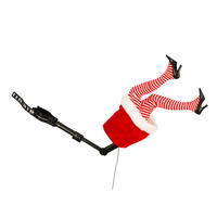 LAALU WEIHNACHTSBAUMDEKO Bewegliche Beine Frau Weihnachtsmann 35 cm - Rot/Schwarz, Kunststoff (35/35/35cm) - LAALU