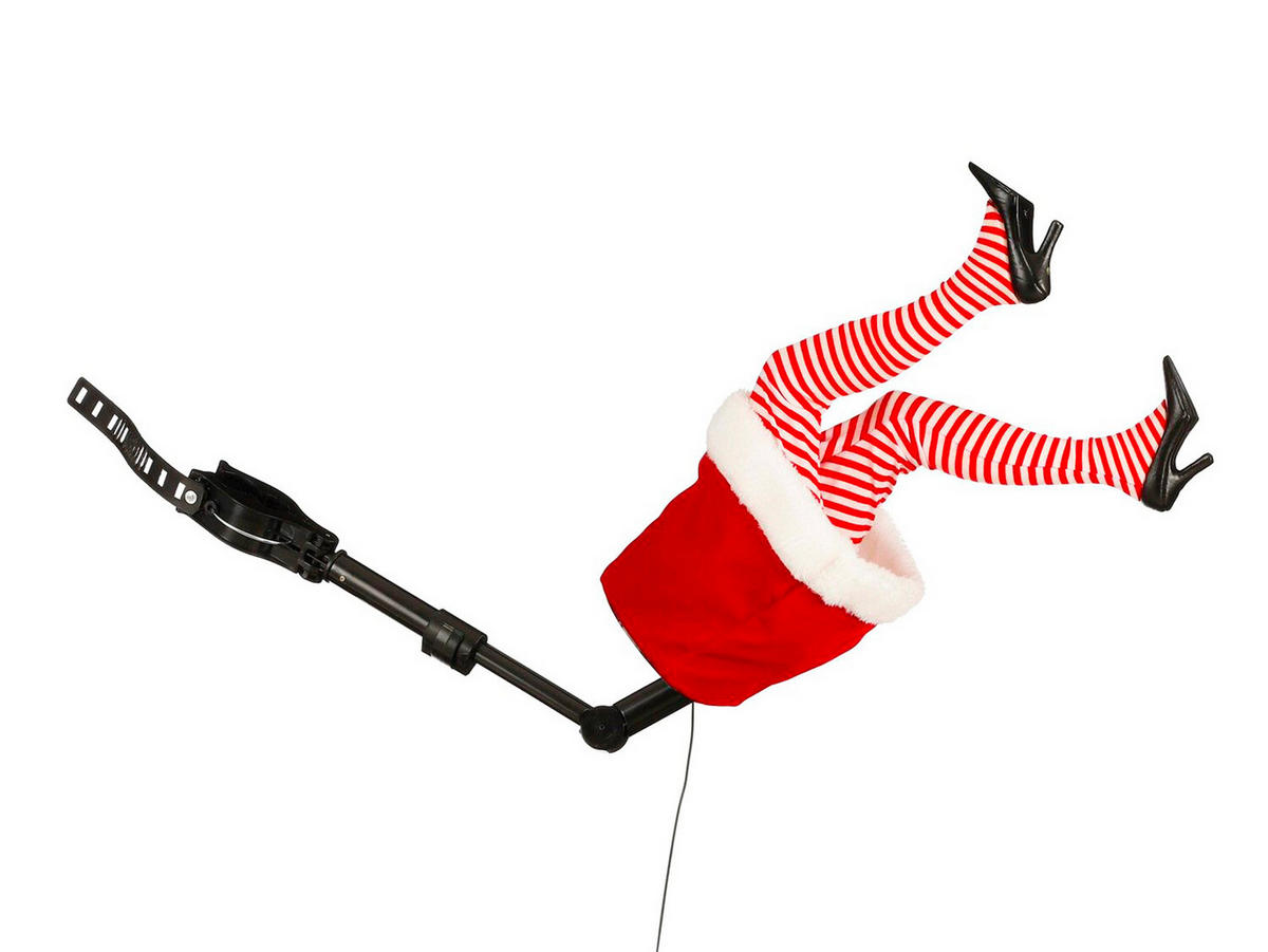 LAALU WEIHNACHTSBAUMDEKO Bewegliche Beine Frau Weihnachtsmann 35 cm - Rot/Schwarz, Kunststoff (35/35/35cm) - LAALU