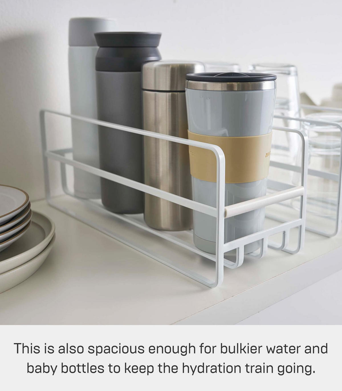 ORGANIZER FÜR TASSEN UND GLÄSER Tower 5643 weiß 12/33,2/11 cm - Weiß, Metall (11/12/33.2cm) - Yamazaki