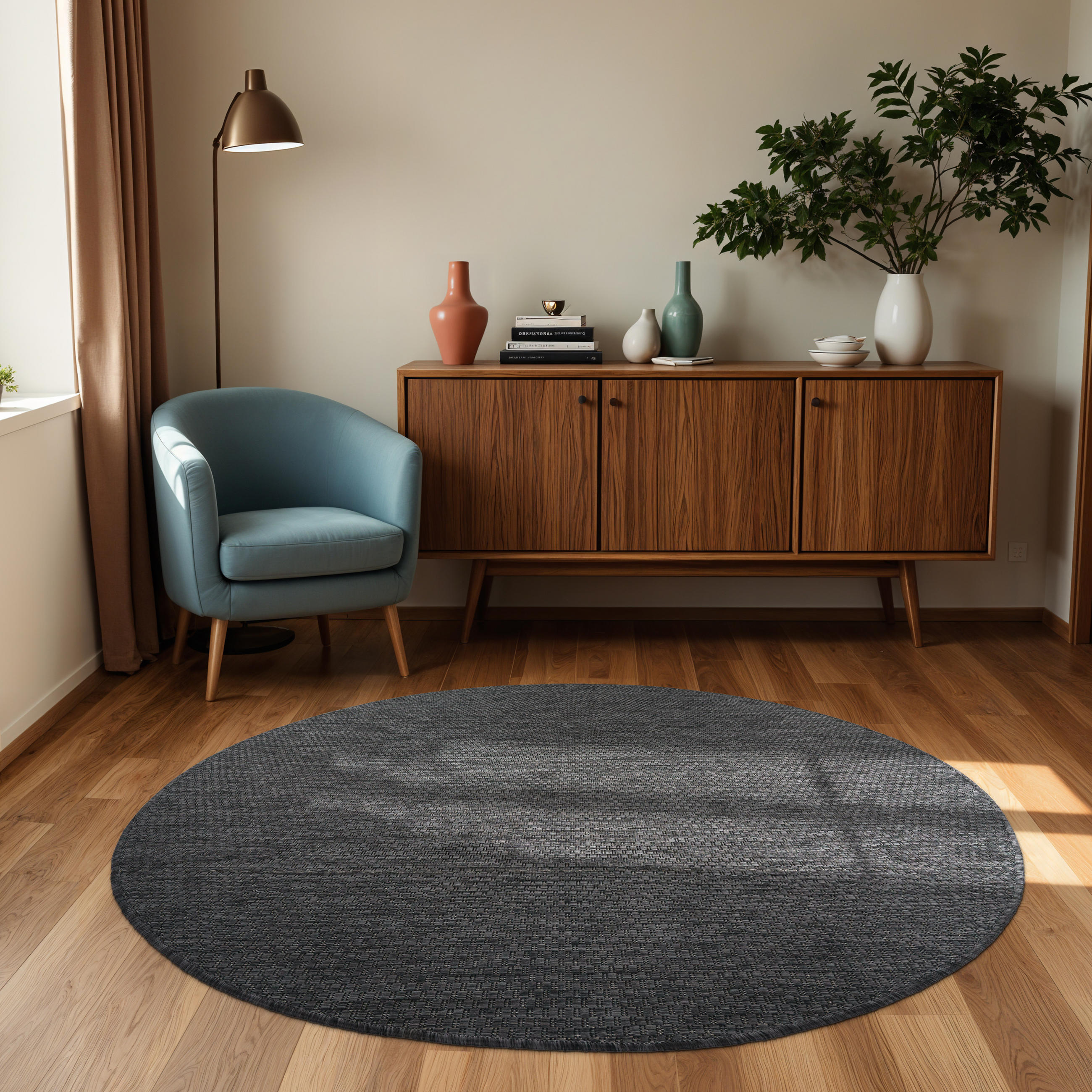 OUTDOORTEPPICH 120/120 cm Venedig 165 - Anthrazit, Textil (120/120cm) - Paco Home