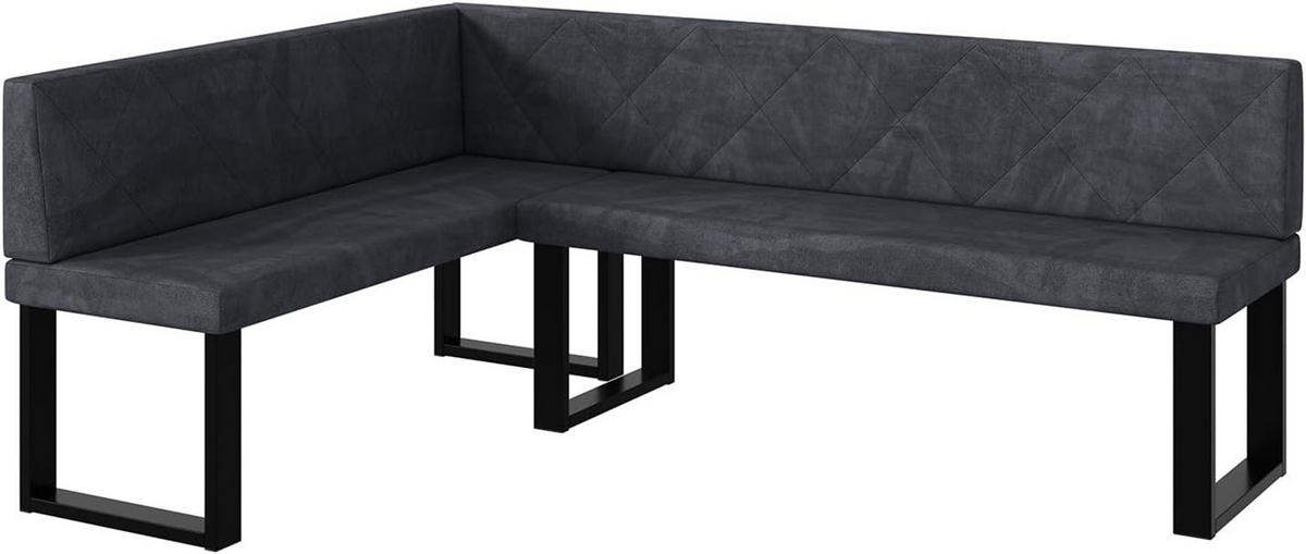 ECKBANK ERIC_U - Dunkelgrau, Textil (142/196cm) - Meblini