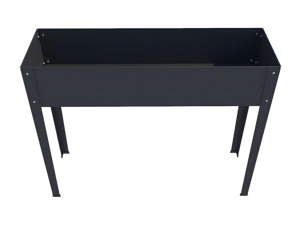 HOCHBEET - 100cm x 30cm - Stahl - anthrazitgrau - YGOS - Anthrazit, Metall (100/80/30cm) - Vente-Unique