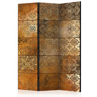 PARAVENT Beidseitig Bedruckter 3-tlg 135x172 cm Vintage Mosaikfliesen - Beige, Holz/Textil (135/172/3cm) - Muralo