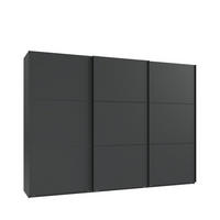 SCHWEBETÜRENSCHRANK 3-türig B300/H216/T65 cm in Anthrazit, Kleiderschrank inkl. Vollausstattung / 22018 - Anthrazit/Rot, Holzwerkstoff/Metall (300/216/65cm) - luma-home
