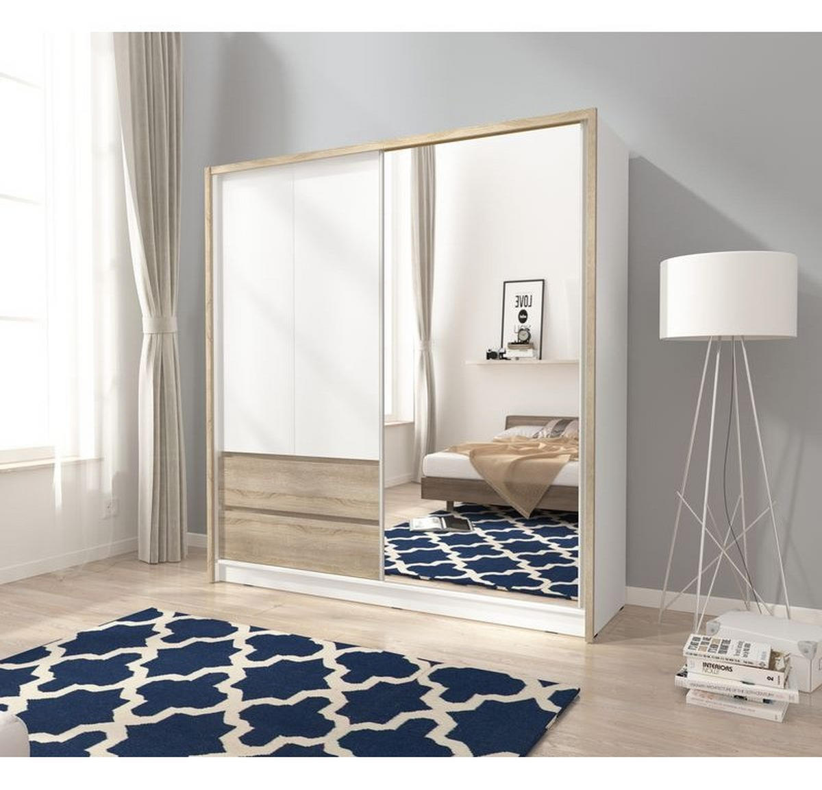 KLEIDERSCHRANK – 204 cm – Sara – Eiche - Sonoma Eiche, Holzwerkstoff (204/214/62cm) - hi-markt