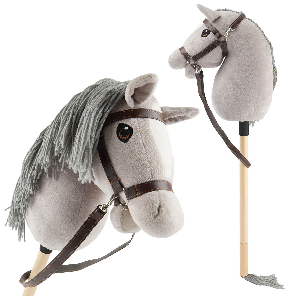 HOBBY-HORSE Steckenpferd Grauer Größe S - Grau, Textil (34/76cm) - Bieco Spielwaren