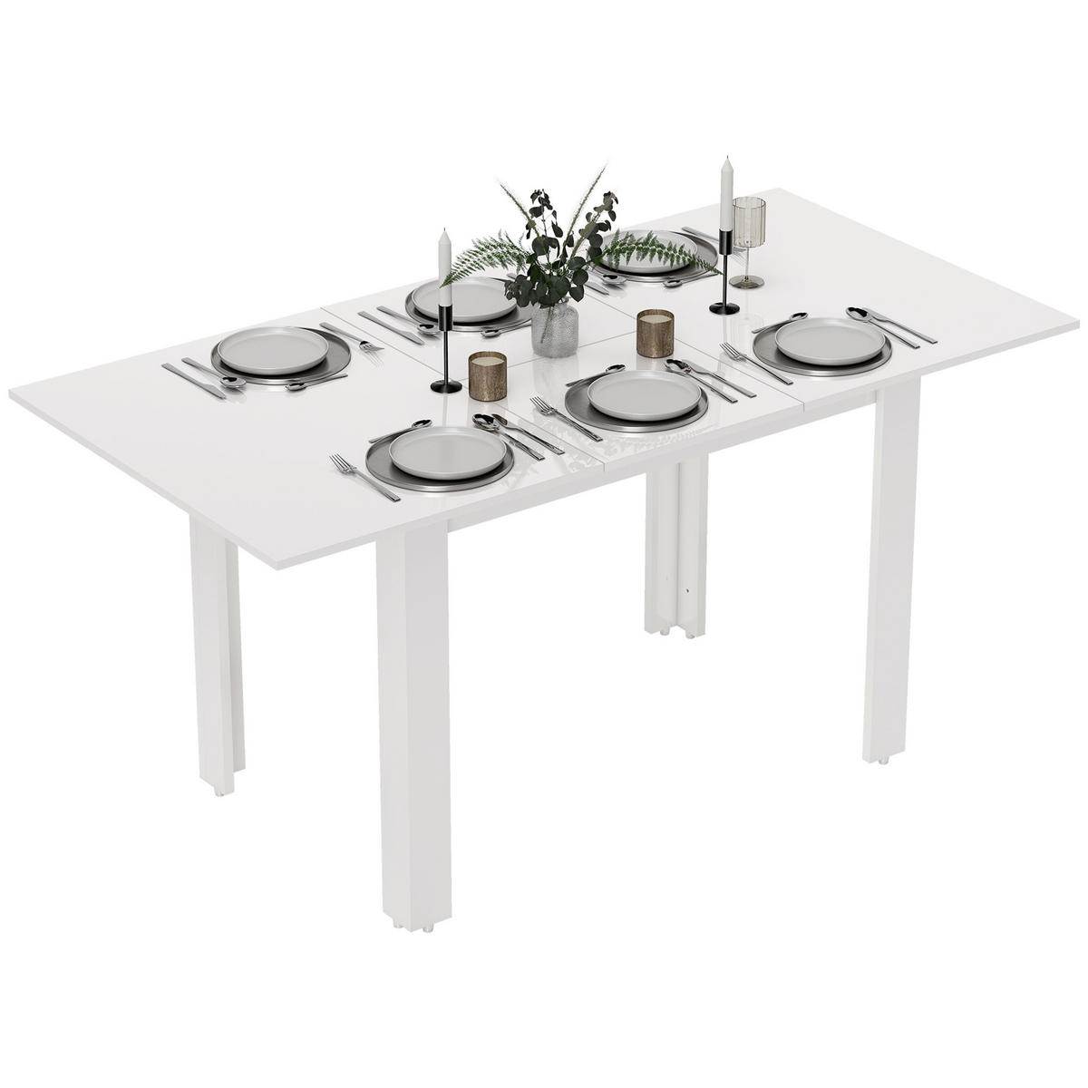 ESSTISCH Hochglanzweiß 1 Stück - Beige, Kunststoff (160/80/78cm) - GiPP