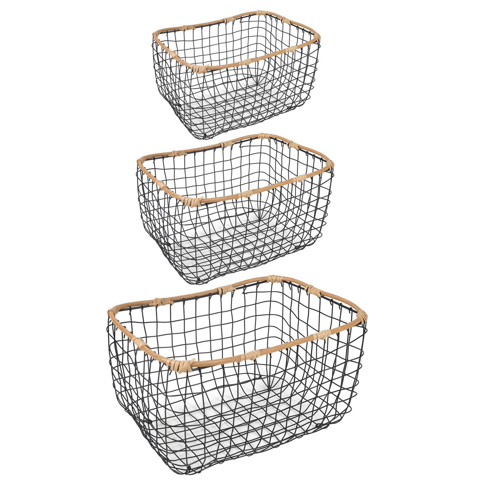 METALLKÖRBE JIMO - Schwarz, Metall (39/22/29cm) - IDIMEX