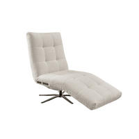 RELAXLIEGE LETICIA Weiß Flachgewebe - Schwarz/Weiß, Textil/Metall (82/115/156cm) - KAWOLA