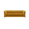 2,5-SITZER-SOFA Chesterfield Modern-Velluto 8 - Gelb, Holz/Textil (209/74/80cm)