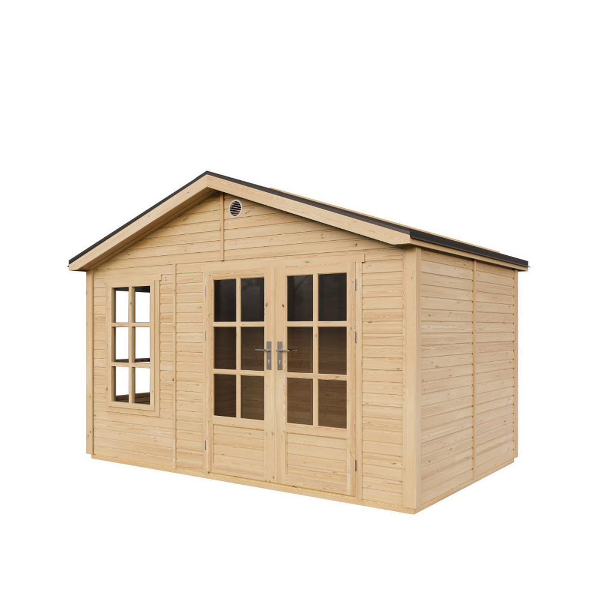 GARTENHAUS HOLZ M734A 370 x 240 cm - Naturfarben, Holz (382/267/276cm) - Timbela