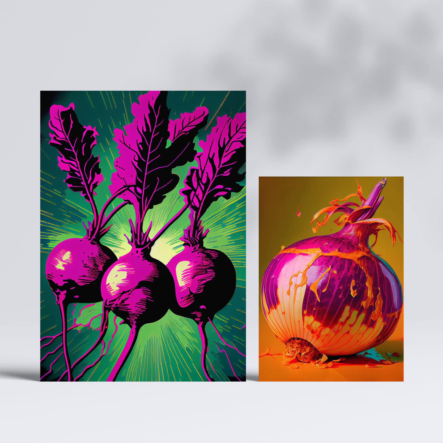 POSTER Set Mit 6 Kraftvolles Gemüse Vollfarbige Plakate Von Obst, Gemüse Und Gesunden Lebensmitteln Im Urban Art Stil A3 & A4 Rahmenlos - Klar, Papier (29/3cm) - Nacnic