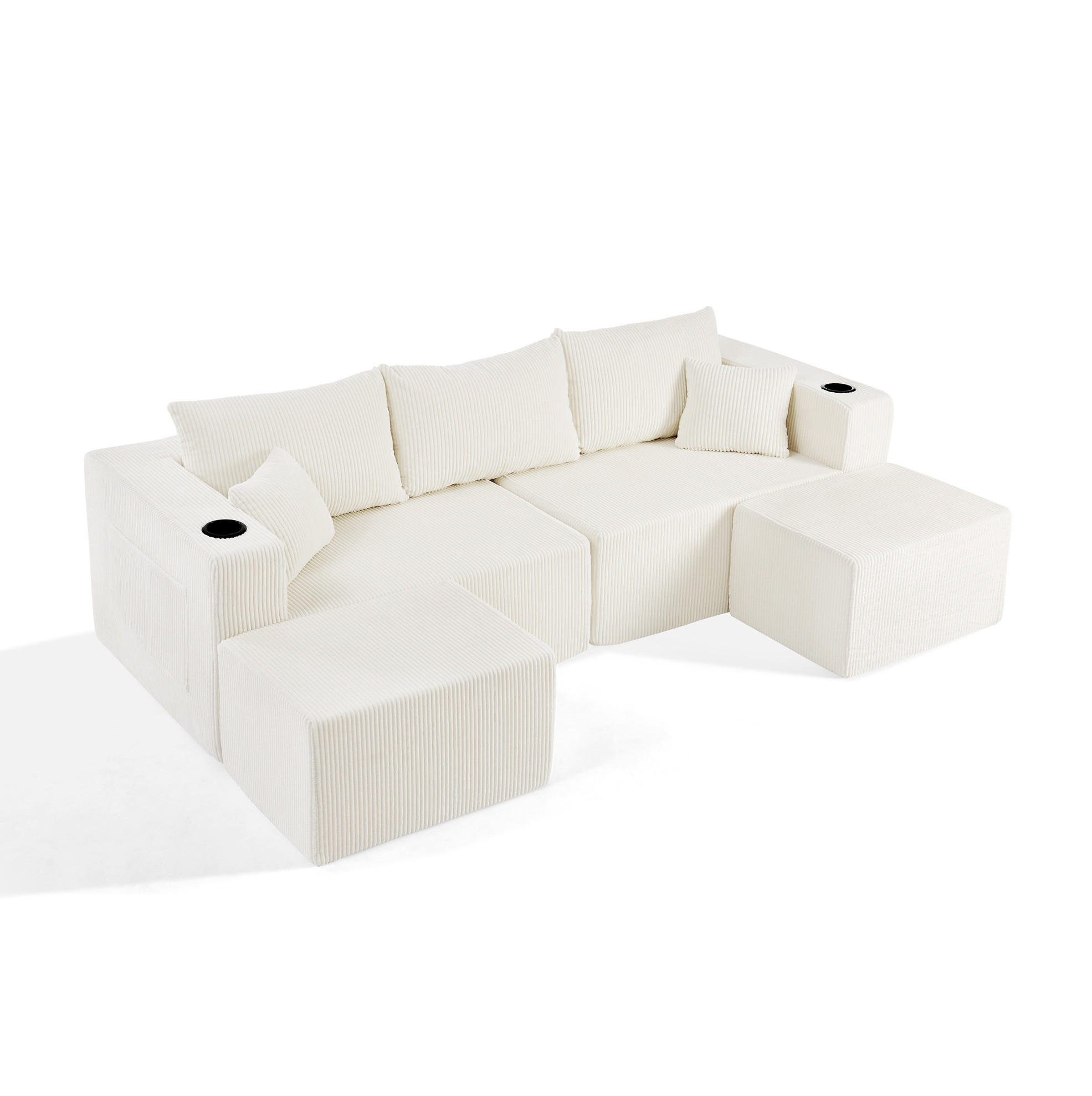 Meubliv Sofa Beige 138x75x230 cm