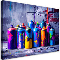 LEINWANDBILD Sprühfarbe Graffiti 120x80cm - Multicolor, Textil (120/80cm) - Feeby