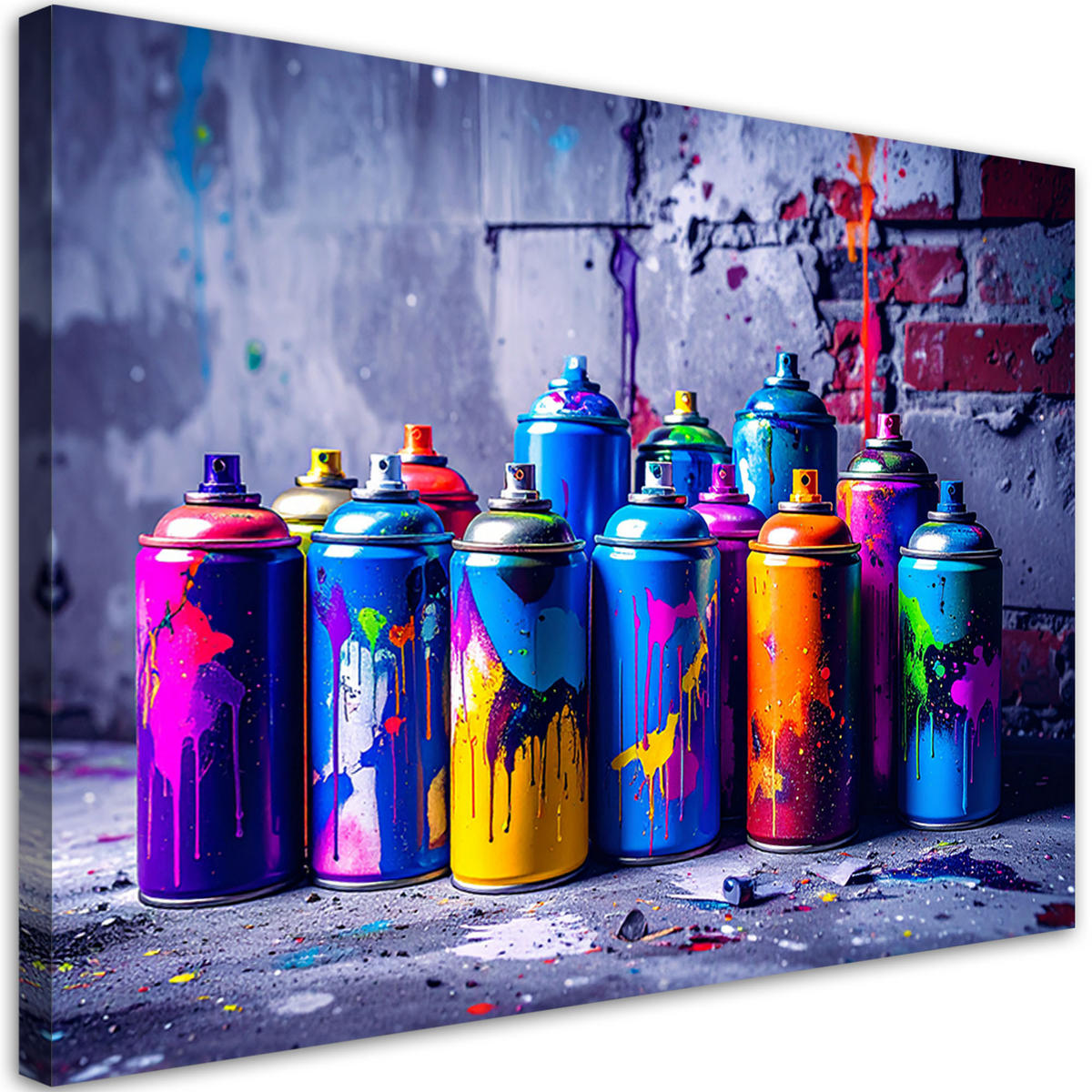 LEINWANDBILD Sprühfarbe Graffiti 120x80cm - Multicolor, Textil (120/80cm) - Feeby