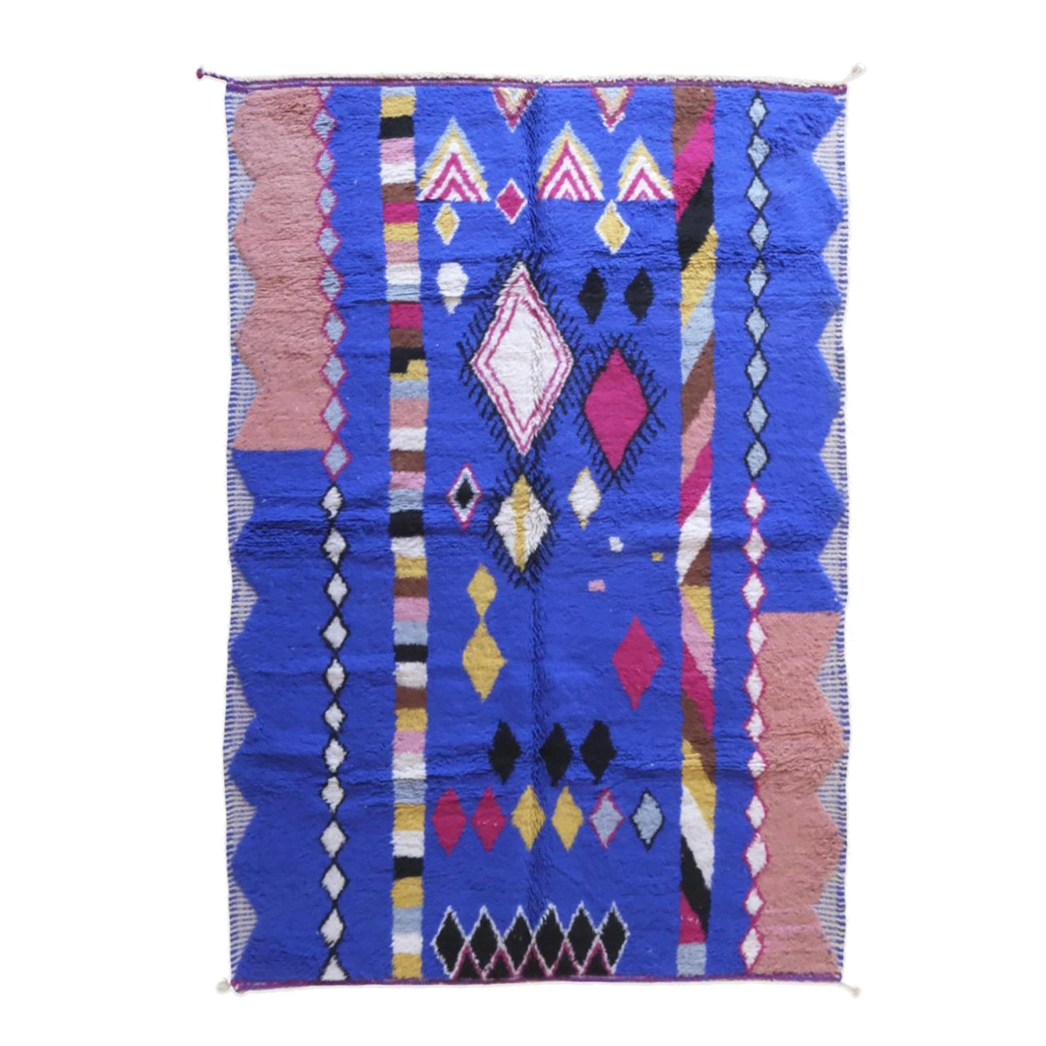 BERBERTEPPICH aus Marokko aus reiner Wolle 200x 300 cm - Blau, Naturmaterialien (200/300cm) - AFK Living