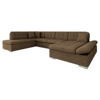 ECKSOFA Bergen, Seite: Rechts - Silberfarben/Nussbaumfarben, Holz/Textil (345/76/205cm) - MIRJAN24