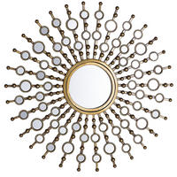 WANDSPIEGEL gold Sonnenform 70 cm Blois - Goldfarben, Metall (70/70/3cm) - Beliani