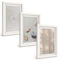 BILDER SET 3er Set - 20x30 cm Weißer Rahmen - Boho-Naturtexturen und -Strukturen - Weiß, Kunststoff (20/30cm) - TULUP
