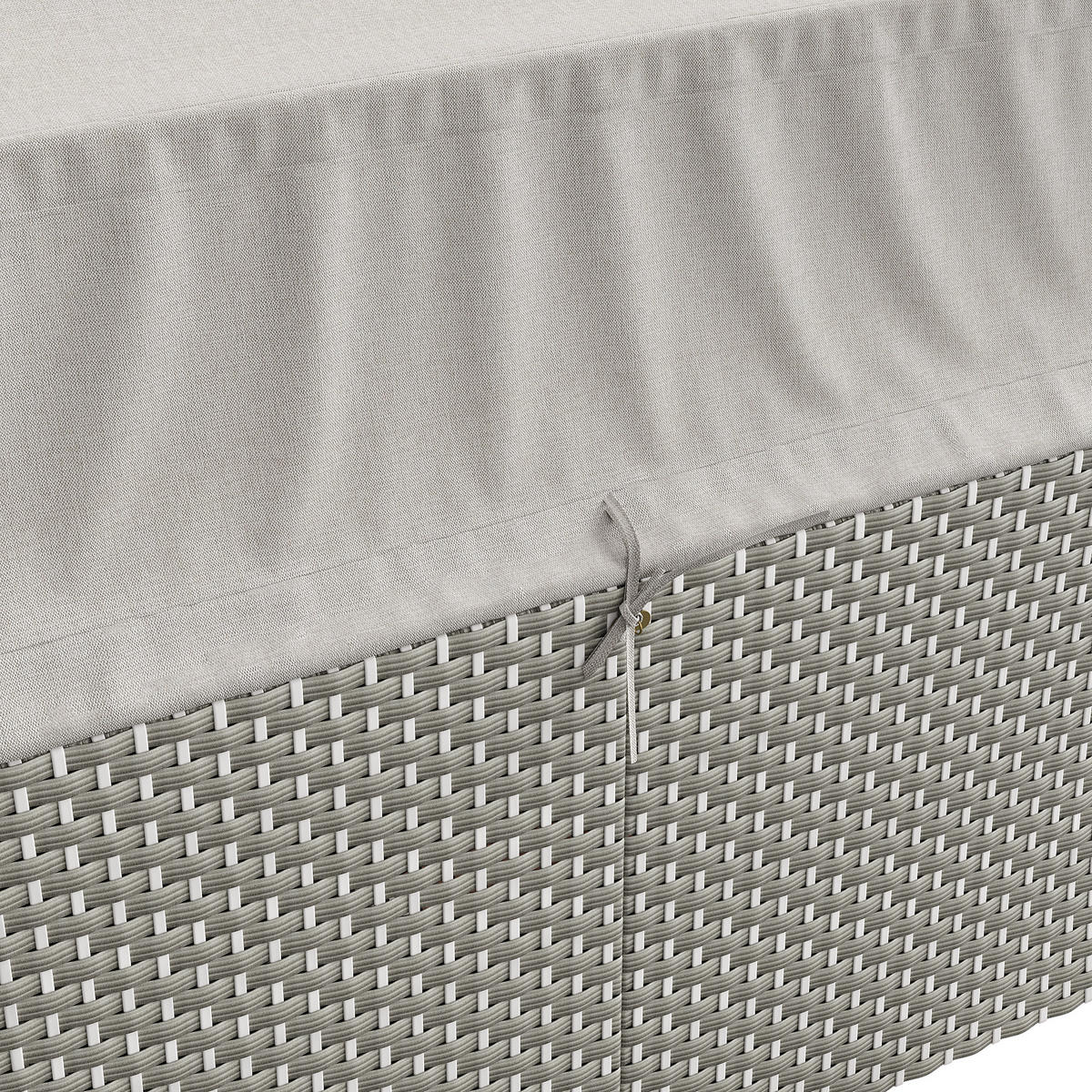 SONNENLIEGE aus Rattan 192x160x137cm in Grau mit klappbarem Sonnensegel - Grau, Metall (160/137/192cm) - Modfu