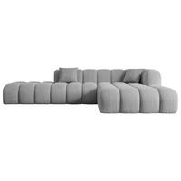 ECKSOFA Ottomane Rechts OLEA-L2 - 289x176x71 cm Hellgrau Bouclé - Hellgrau/Schwarz, Holzwerkstoff/Kunststoff (289/176cm) - ALTDECOR