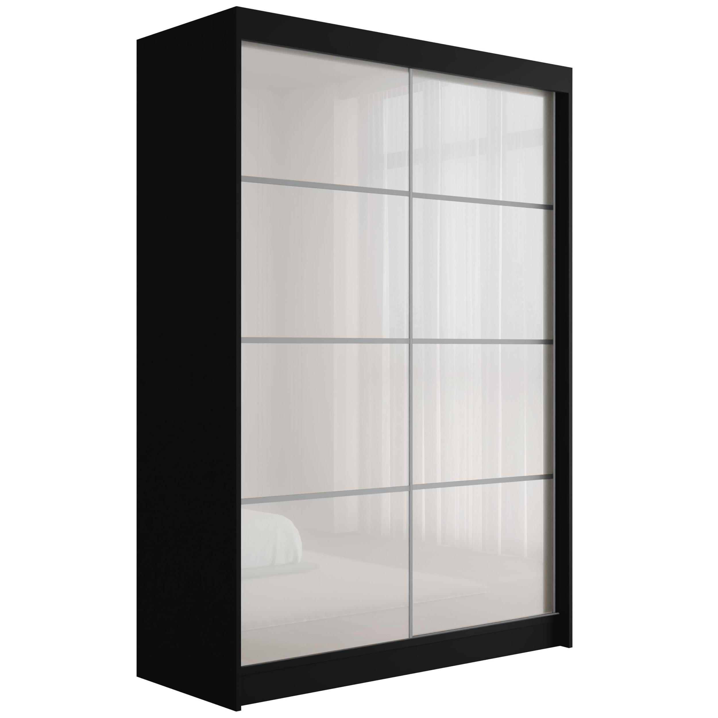 KLEIDERSCHRANK PEKA III - 150 cm - Schwarz|Weiß - Schwarz/Weiß, Holzwerkstoff (150/215/61cm) - ALTDECOR