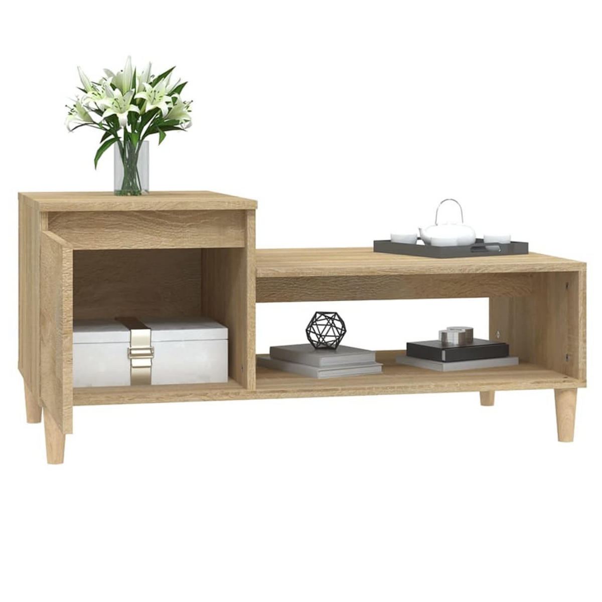 COUCHTISCH Sonoma-Eiche 100x50x45 cm Holzwerkstoff - Braun, Holzwerkstoff (100/50/45cm) - furnicato