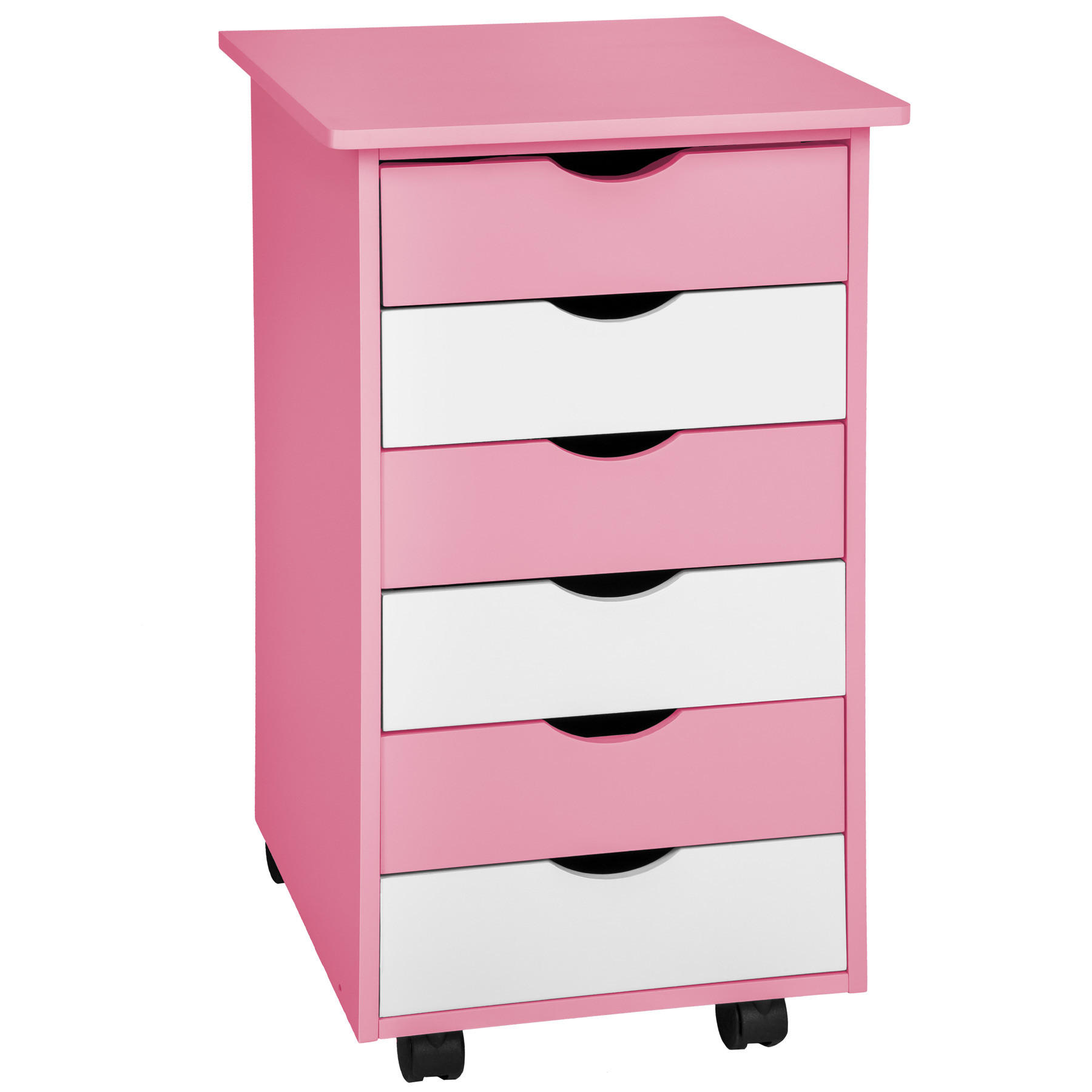 ROLLCONTAINER ,einfache Montage, 36 x 40 x 65 cm,rosa - Rosa, Holz (40/65/36cm) - tectake