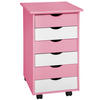 ROLLCONTAINER ,einfache Montage, 36 x 40 x 65 cm,rosa - Rosa, Holz (40/65/36cm) - tectake