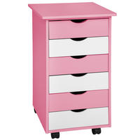 ROLLCONTAINER ,einfache Montage, 36 x 40 x 65 cm,rosa - Rosa, Holz (40/65/36cm) - tectake