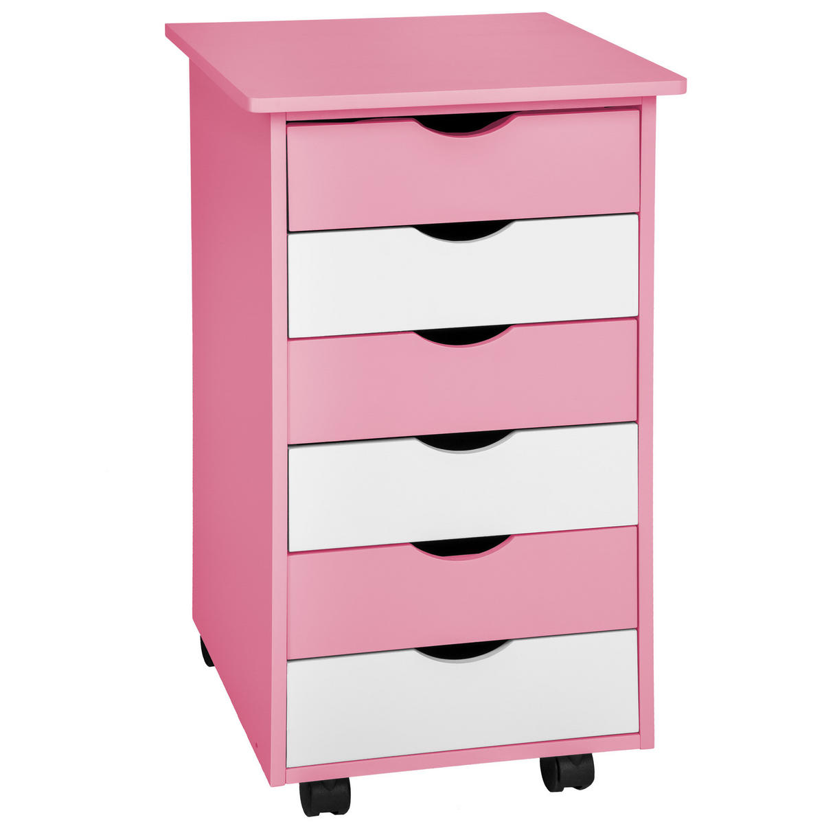 ROLLCONTAINER ,einfache Montage, 36 x 40 x 65 cm,rosa - Rosa, Holz (40/65/36cm) - tectake