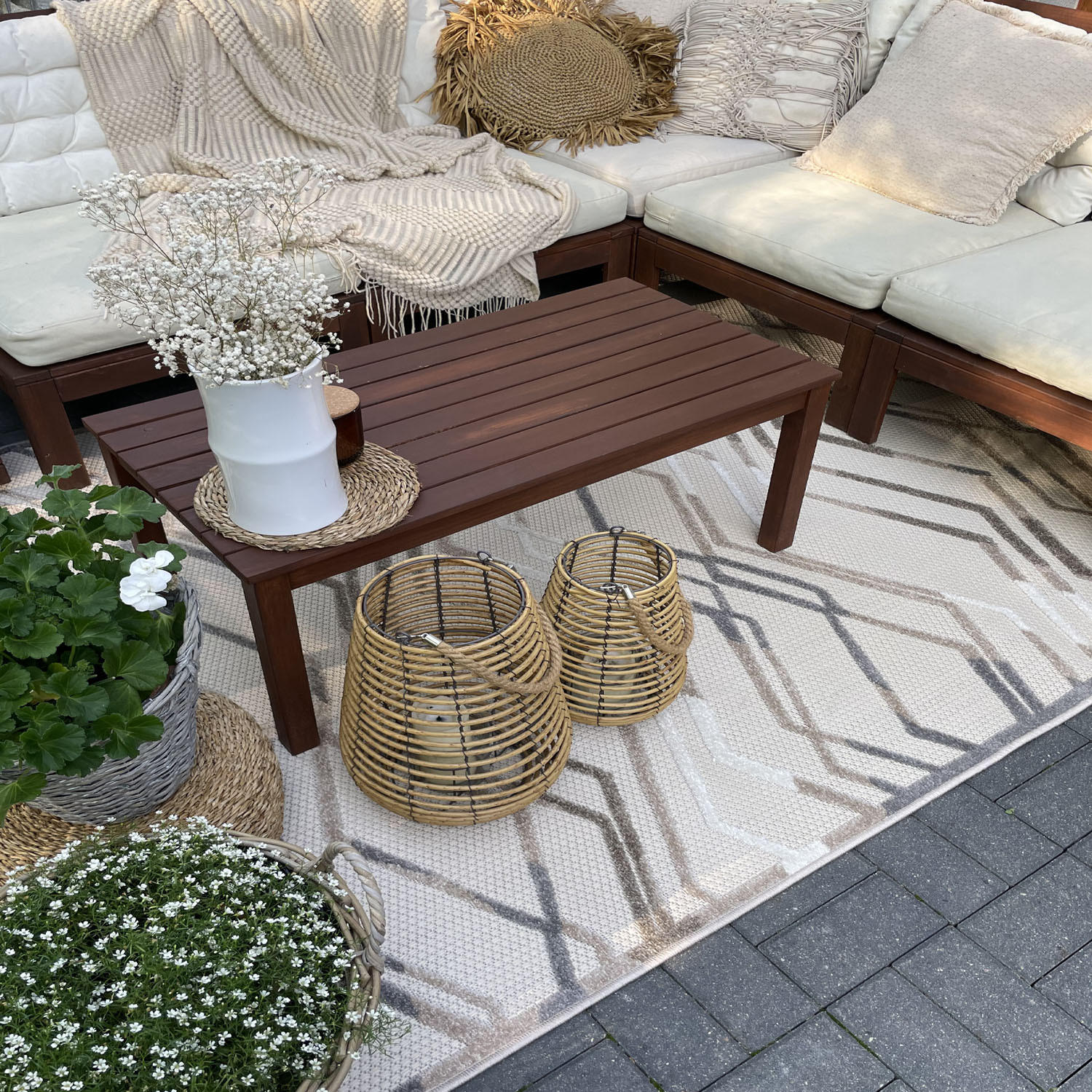 Thumbnail - Mazovia Teppich, Beige, Textil, Gestreift, Rechteckig, 120x170 cm, Oeko-Tex® Standard 100, Teppiche & Böden, Teppiche, O...