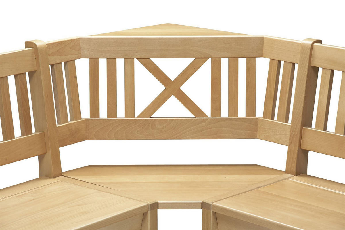 ECKBANK Deborah 135 x 204 x 87 Massivholz Buche lackiert - Buchefarben, Holz (135/204cm) - 58aufmkessel