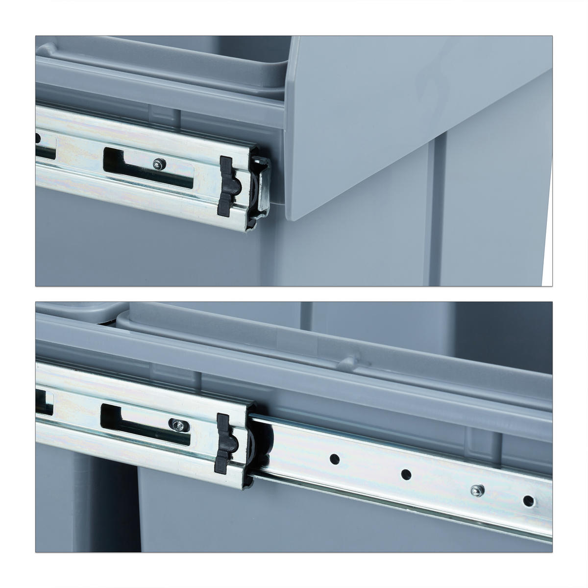 ZABUDOVANÝ odpadkový kôš - sivá, kov/plast (34.3/35.1/48cm) - Relaxdays