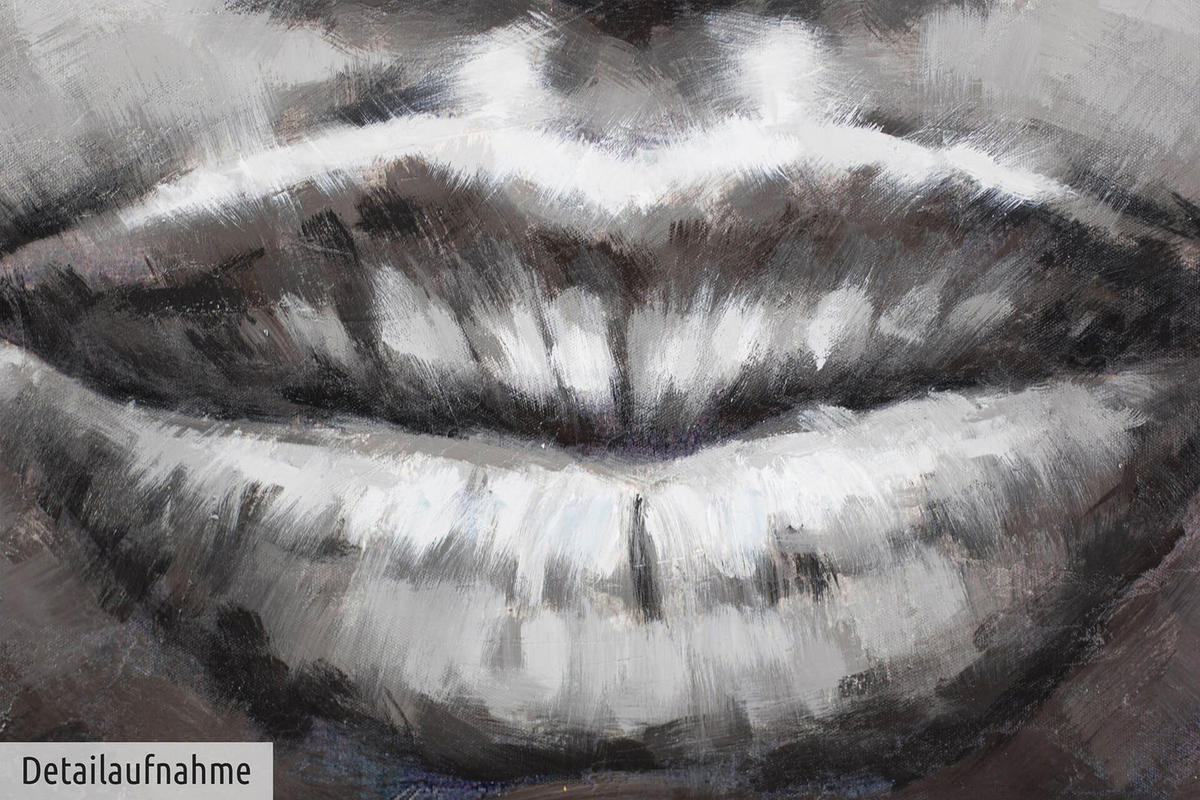 ACRYLBILD HANDGEMALT 80/80 cm - Grau, Holz/Textil (80/80cm) - KUNSTLOFT