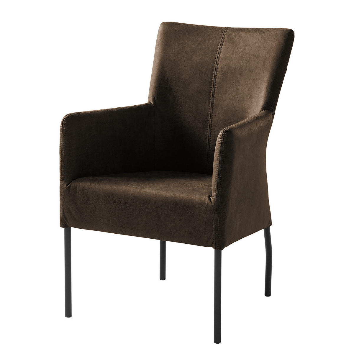 SESSEL - Antiklederlook - Graubraun, Textil (82/57/65cm) - home24