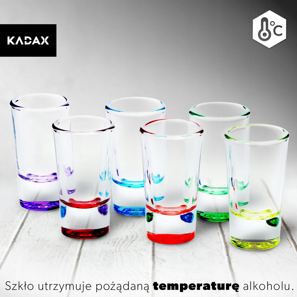 SCHNAPSGLÄSER, Mehrfarbig, 28 ml, 6 Stück - Blau/Gelb, Glas (0.028L) - KADAX