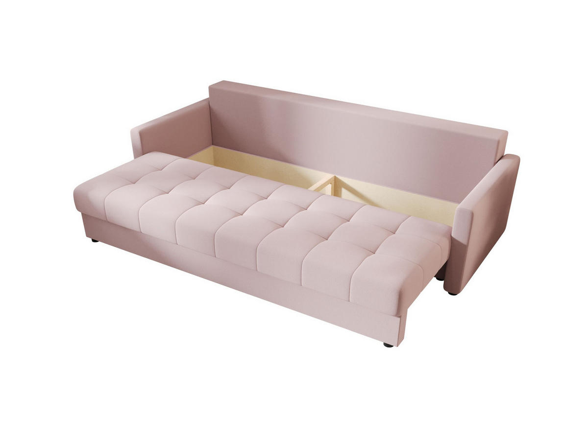 SOFA MOS mit Schlaffunktion COSMIC 14 mit Stauraum - Pink, Textil (84/72/220cm) - Bedante