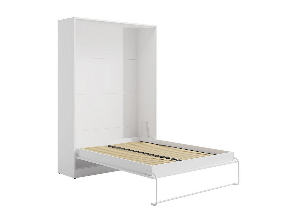 SCHRANKBETT - 2 Personen - holz - weiß Beganio - Weiß, Holz (160/200cm) - Vente-Unique