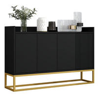 KOMODA 120x30x80 cm černá, bez úchytek, s úložným prostorem - černá, kompozitní dřevo (120/80/30cm) - BEAOK