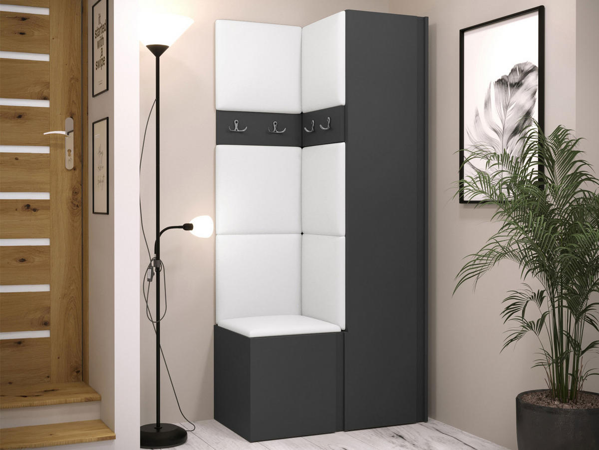 GARDEROBEN-SET Orion XXIV - Graphitfarben/Weiß, Holzwerkstoff/Kunststoff (82/186/46cm) - MIRJAN24