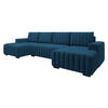 WOHNLANDSCHAFT Hugo U - Blau/Braun, Holz/Textil (310/85/140cm) - MIRJAN24